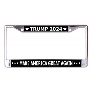Trump 2024 Make America Great Again Chrome License Plate Frame