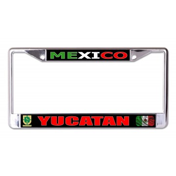 Mexico Yucatan Chrome License Plate Frame
