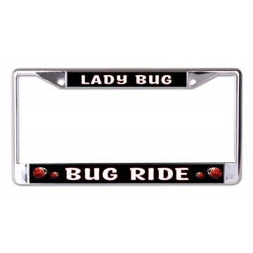 Lady Bug Bug Ride Chrome License Plate Frame