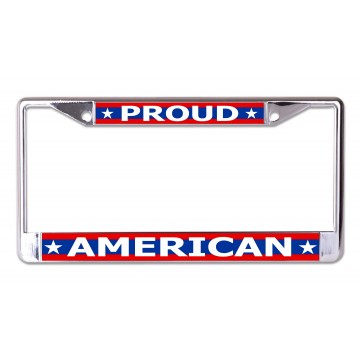 Proud American Chrome License Plate Frame