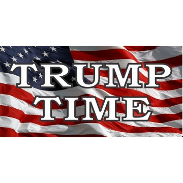 Trump Time On U.S. Flag Photo License Plate