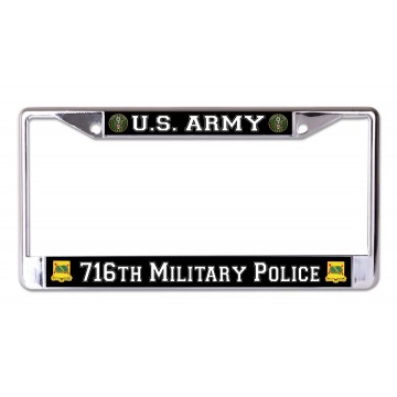 U.S. Army 716th Military Police Chrome License Plate Frame