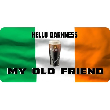 Hello Darkness My Old Friend Guinness License Plate