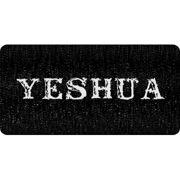 Yeshua On Black Metal License Plate