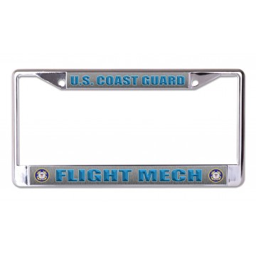 U. S. Coast Guard Flight Mech Chrome License Plate Frame