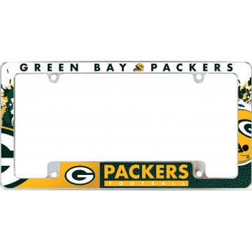 Green Bay Packers All Over Chrome License Plate Frame