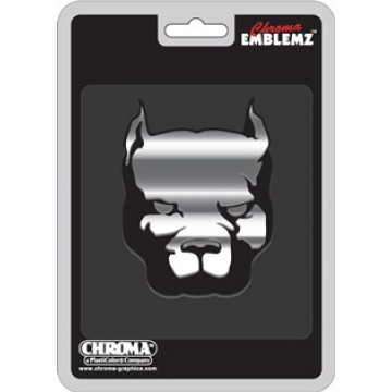 Pit Bull Chrome Auto Emblem   