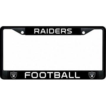 Raiders Football Black License Plate Frame
