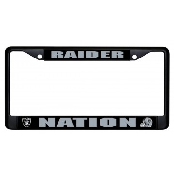 Oakland Raiders Raider Nation Black License Plate Frame