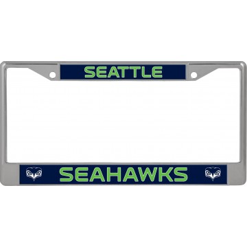 Seattle Seahawks Secondary Mark Chrome License Plate Frame