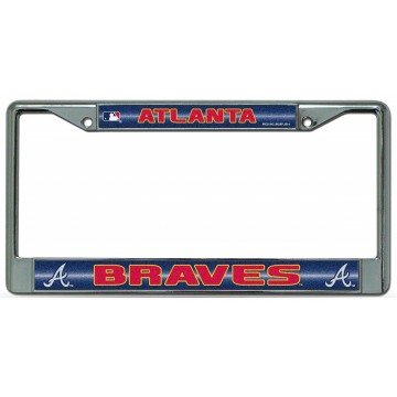 Atlanta Braves Glitter Chrome License Plate Frame