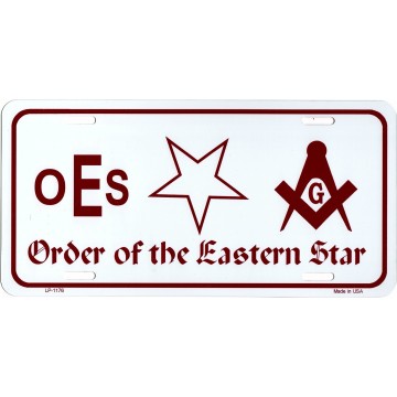 Order Of The Eastern Star Metal License Plate 