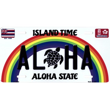 Aloha Turtle Hawaii Metal License Plate