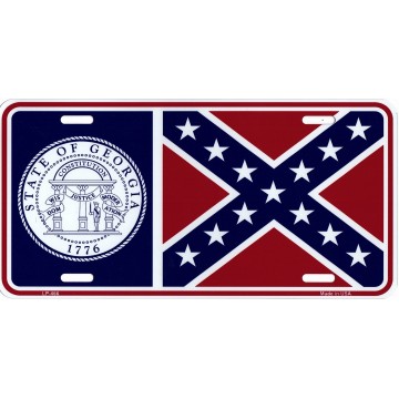 Georgia State Flag Metal License Plate
