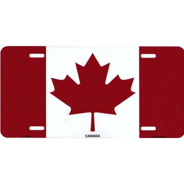 Canada Flag Metal License Plate
