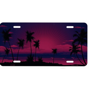 Sunset Pink Metal License Plate