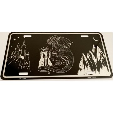 Wizards And Dragons Black Brushed Chrome Metal License Plate