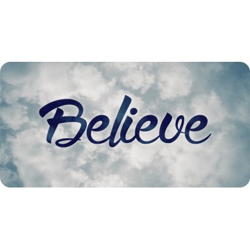 Believe On Clouds Photo License Plate