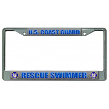 U.S. Coast Guard Rescue Swimmer Chrome License Plate Frame