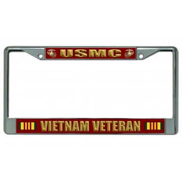 U.S.M.C. Vietnam Veteran Chrome License Plate Frame