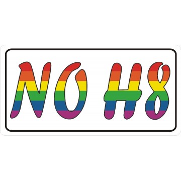 No H8 Campaign On White Photo License Plate