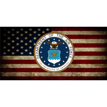 U.S. Flag Worn With Air Force Insignia Photo License Plate