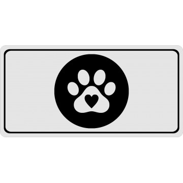 Dog Paw Heart Photo License Plate