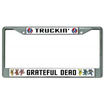 Grateful Dead Truckin' Chrome License Plate Frame 