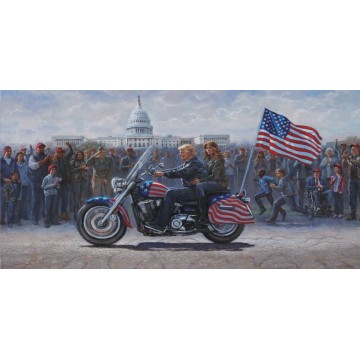 Trump On Motorcycle Photo License Plate