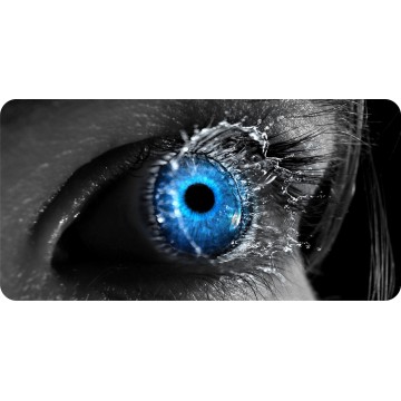 Blue Eye Splash Photo License Plate