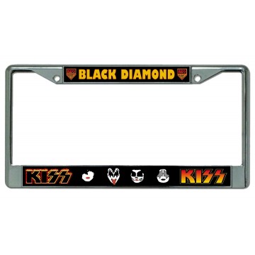 KISS Black Diamond Chrome License Plate Frame