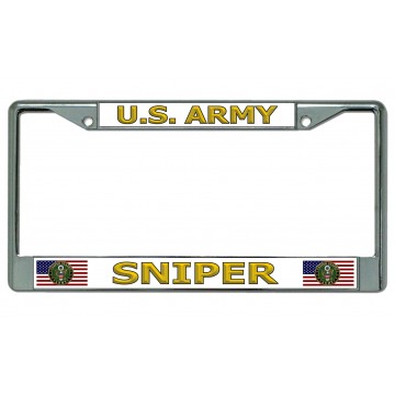 U.S. Army Sniper Chrome License Plate Frame