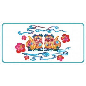 Shisa Okinawan Protectors Photo License Plate