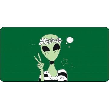 Green Alien Photo License Plate