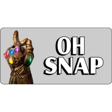 The Infinity Gauntlet Oh Snap Photo License Plate