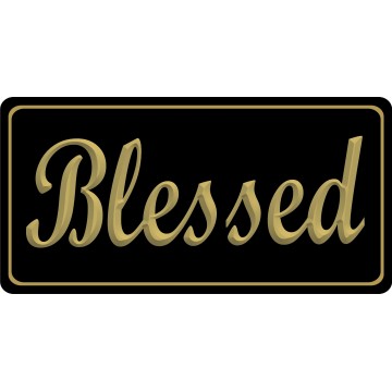 Blessed Gold On Black Photo License Plate