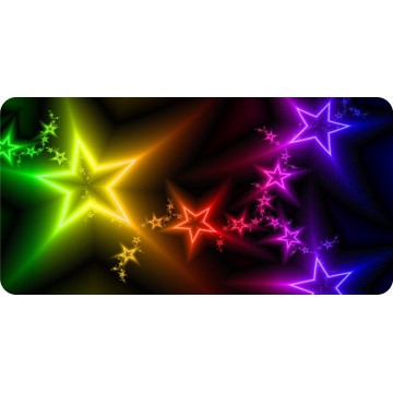 Colorful Stars Photo License Plate