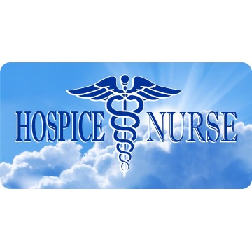 Hospice Nurse On Clouds Photo License Plate