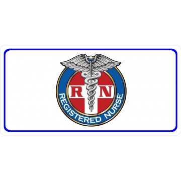 Registered Nurse Centered White Photo License Plate