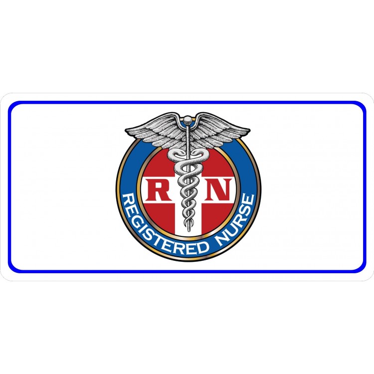 Registered Nurse Centered White Photo License Plate