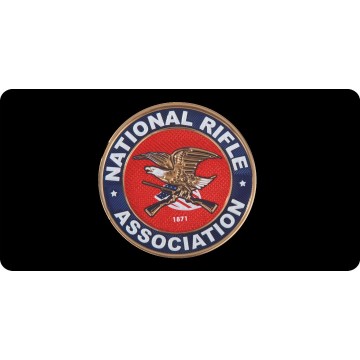 National Rifle Association On Black Photo License Plate