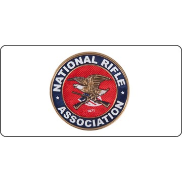 National Rifle Association On White Photo License Plate