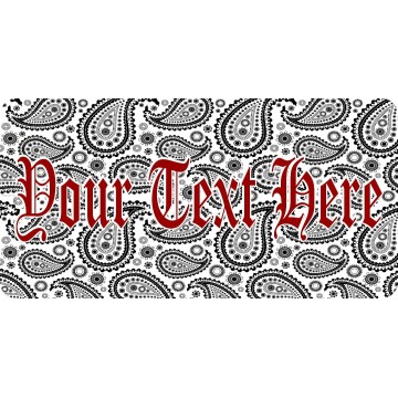 Paisley Print Gray Photo License Plate