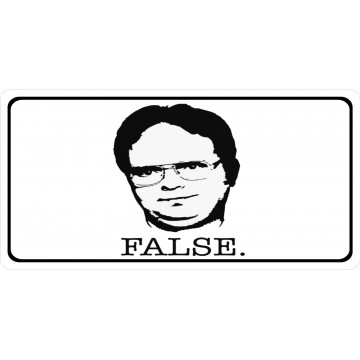 Dwight Schrute False Photo License Plate 