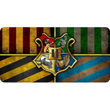 Harry Potter Hogwarts Houses Photo License Plate