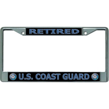 U.S. Coast Guard Retired #2 Chrome License Plate Frame