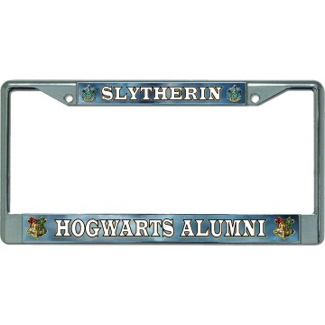 Slytherin Hogwarts Alumni Chrome License Plate Frame