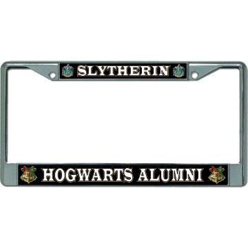 Slytherin Hogwarts Alumni #2 Chrome License Plate Frame