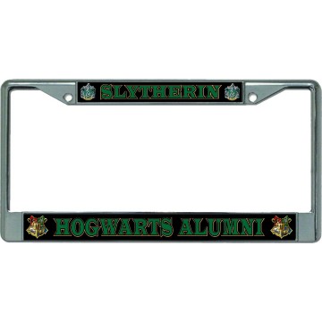 Slytherin Hogwarts Alumni #3 Chrome License Plate Frame