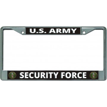 U.S. Army Security Force Chrome License Plate Frame